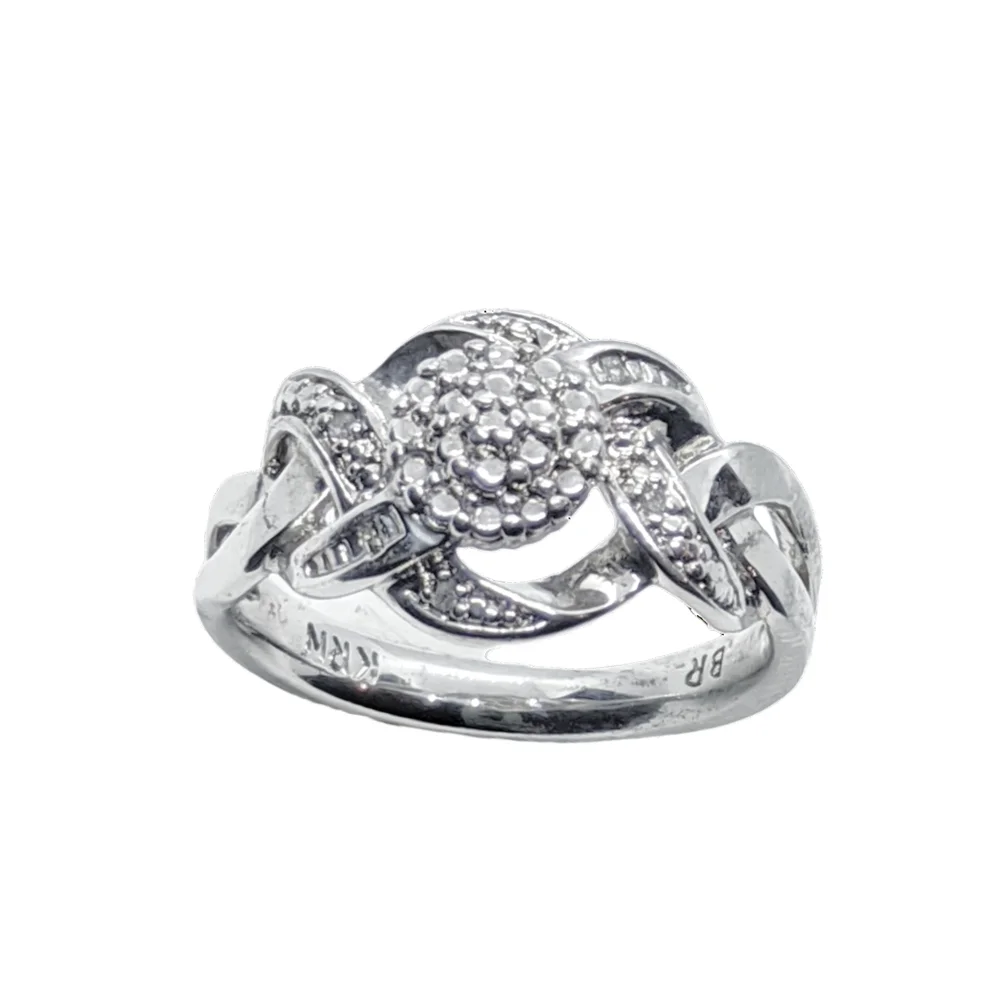 White Gold Plated Ring with MALEE Diamonds